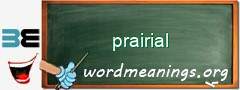 WordMeaning blackboard for prairial